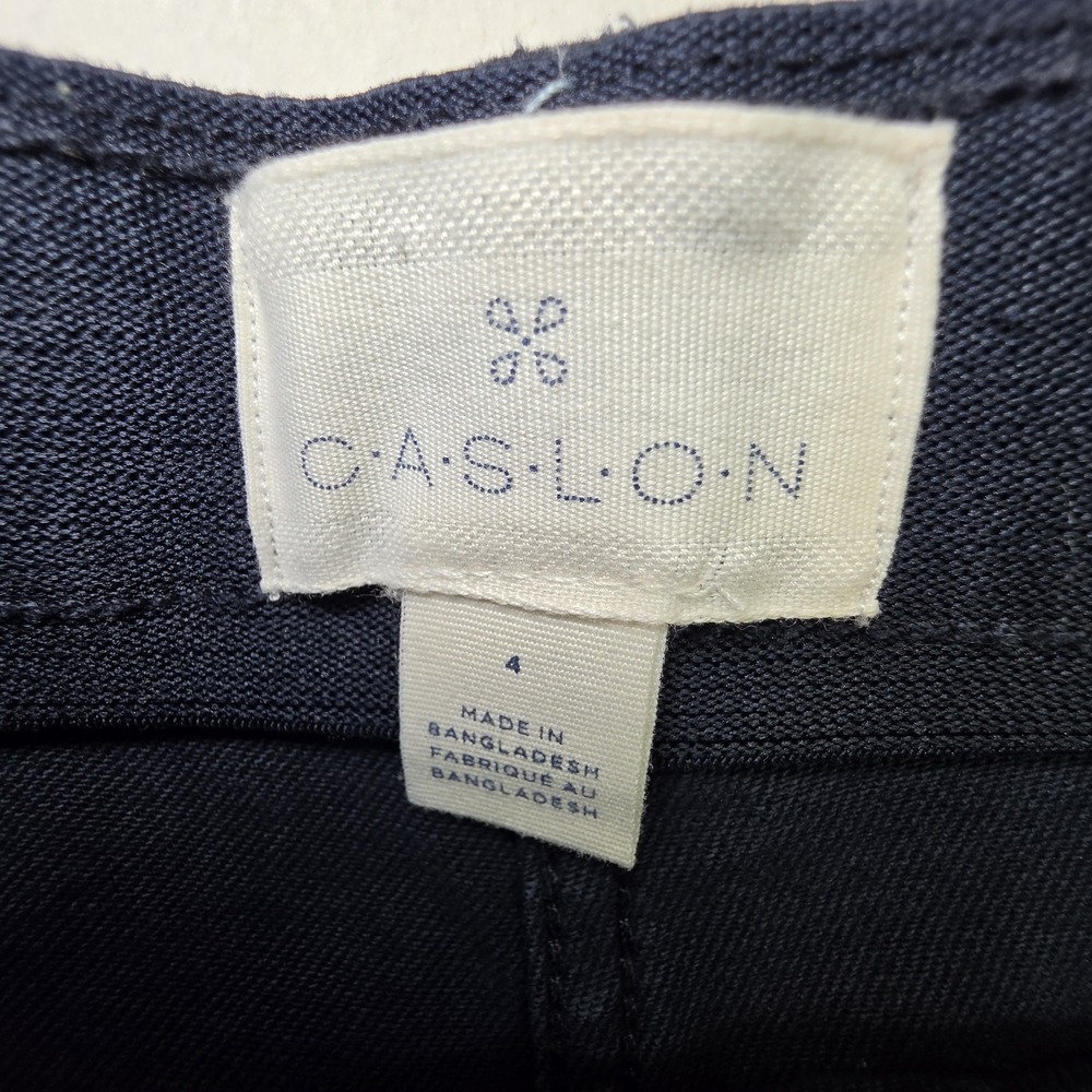 Caslon Wide Leg Jeans Womens 4 Dark Wash High Rise Patch Pocket Trouser Denim - Picture 8 of 11